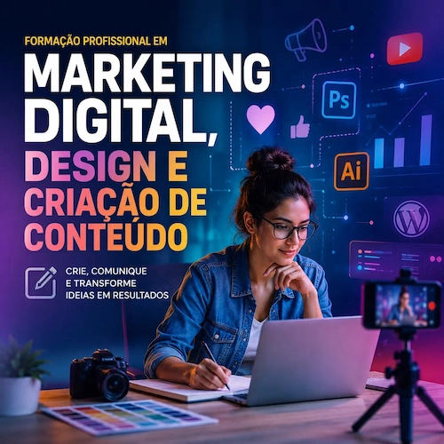 Formação Profissional em Marketing Digital, Design e Criação de Conteúdos